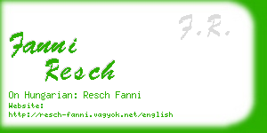 fanni resch business card